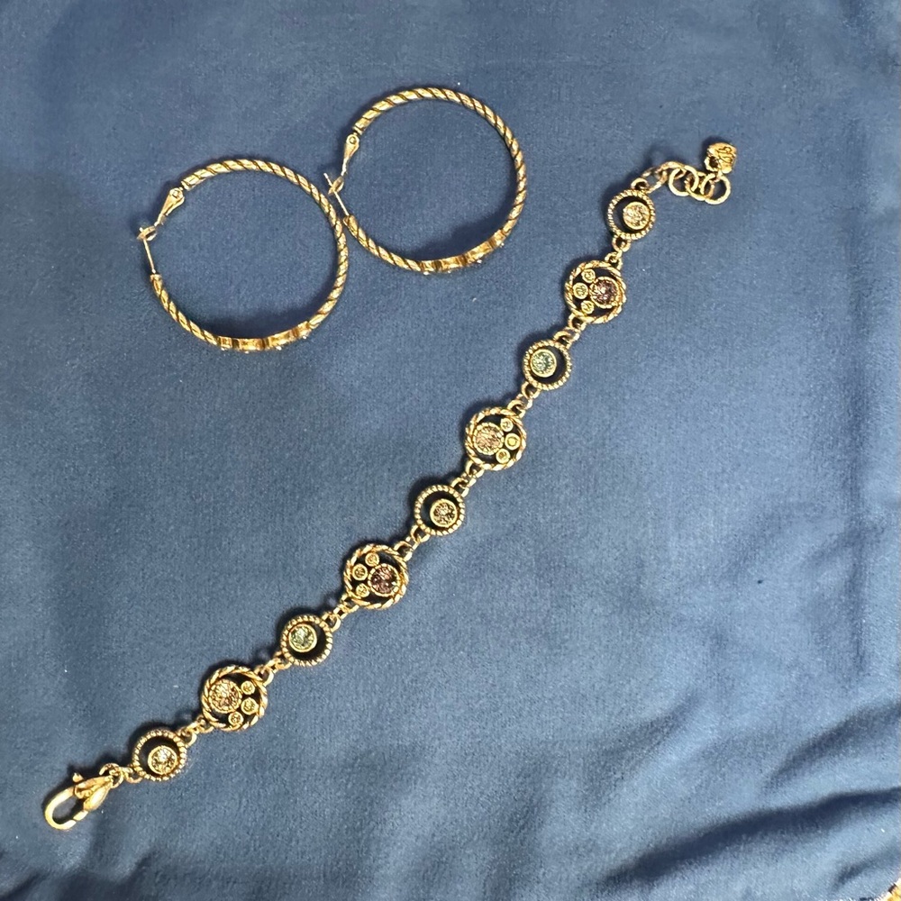 Brighton Halo Hoop Earring and Bracelet Set
